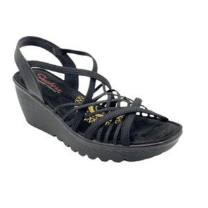 Skechers Parallel Crossed Wires Strappy Wedge Sandal